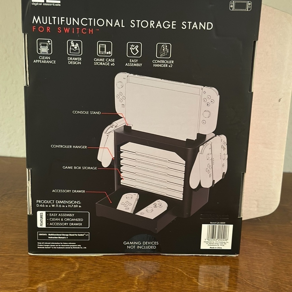 Black Multifunctional Storage Stand for Switch